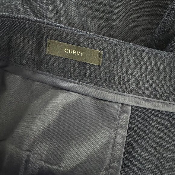 Talbots Curvy Linen Pants Size 16 Navy Blue Solid Office Work Career PT-2345 - Picture 6 of 7